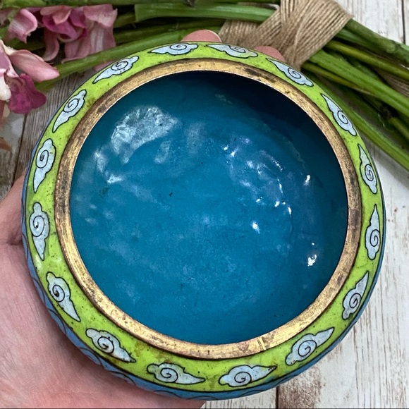 Vintage Cloisonné Enamel Inlay Small Dish Bowl - Picture 2 of 10